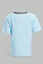 تنزيل الصورة على معرض الصور، Redtag-Aqua-Striped-Short-Slv-T-Shirt-Striped-T-Shirts-Infant-Boys-3 to 24 Months