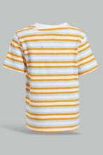 Load image into Gallery viewer, Redtag-Red-Navy-Aqua-Striped-Ss-T-Shirt-Striped-Infant-Boys-3 to 24 Months