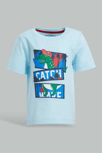 Load image into Gallery viewer, Redtag-Aqua-Dino-Ss-T-Shirt-Graphic-Prints-Infant-Boys-3 to 24 Months