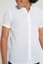 Load image into Gallery viewer, Redtag-White-Short-Sleeve-Shirt-Casual-Shirts-Senior-Boys-9 to 14 Years