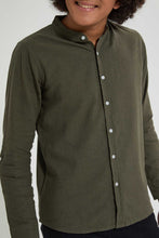 Load image into Gallery viewer, Redtag-Olive-Long-Sleeve-Shirt-Casual-Shirts-Senior-Boys-9 to 14 Years