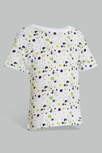 Load image into Gallery viewer, Redtag-White-Splatter-Tshirt-And-Black-Short-Basic-Casual-Set-Sets-Infant-Boys-3 to 24 Months