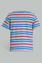 Load image into Gallery viewer, Redtag-Grey-And-Red-Tshirt-With-Royal-Short-Casual-Set-Sets-Infant-Boys-3 to 24 Months