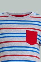 Load image into Gallery viewer, Redtag-Grey-And-Red-Tshirt-With-Royal-Short-Casual-Set-Sets-Infant-Boys-3 to 24 Months