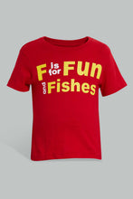 Load image into Gallery viewer, Redtag-Red-Tshirt-With-Grey-Short-Casual-Set-Sets-Infant-Boys-3 to 24 Months
