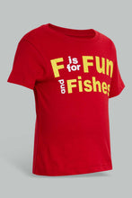 Load image into Gallery viewer, Redtag-Red-Tshirt-With-Grey-Short-Casual-Set-Sets-Infant-Boys-3 to 24 Months