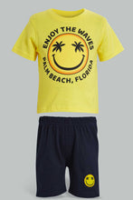 Load image into Gallery viewer, Redtag-Lemon-Tshirt-With-Navy-Short-Casual-Set-Sets-Infant-Boys-3 to 24 Months