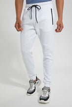 Load image into Gallery viewer, Redtag-White-Pique-Jog-Pant-Joggers-Men's-