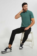 تنزيل الصورة على معرض الصور، Redtag-Green-Pique-Polo-Shirt-Polo-Shirts-Men's-