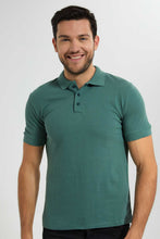تنزيل الصورة على معرض الصور، Redtag-Green-Pique-Polo-Shirt-Polo-Shirts-Men's-