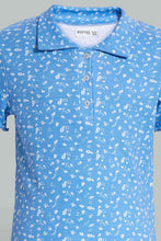 Load image into Gallery viewer, Redtag-Blue/White-Disty-Print-Collared-Top-Category:T-Shirts,-Colour:Assorted,-Filter:Senior-Girls-(9-to-14-Yrs),-GSR-T-Shirts,-New-In,-New-In-GSR,-Non-Sale,-S22D,-Section:Kidswear,-TBL-Senior-Girls-
