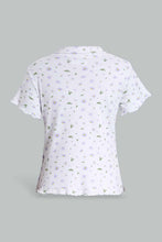 Load image into Gallery viewer, Redtag-Purple/Whitefloral-Print-Collared-Top-Category:T-Shirts,-Colour:Assorted,-Filter:Senior-Girls-(9-to-14-Yrs),-GSR-T-Shirts,-New-In,-New-In-GSR,-Non-Sale,-S22D,-Section:Kidswear,-TBL-Senior-Girls-