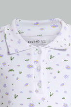 Load image into Gallery viewer, Redtag-Purple/Whitefloral-Print-Collared-Top-Category:T-Shirts,-Colour:Assorted,-Filter:Senior-Girls-(9-to-14-Yrs),-GSR-T-Shirts,-New-In,-New-In-GSR,-Non-Sale,-S22D,-Section:Kidswear,-TBL-Senior-Girls-