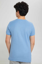 تنزيل الصورة على معرض الصور، Redtag-Blue-Plain-Jacquard-T-Shirt-Plain-T-Shirts-Senior-Boys-9 to 14 Years