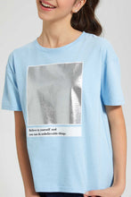 تنزيل الصورة على معرض الصور، Redtag-Lt-Blue-Drop-Shoulder-Foil-Print-Top-Graphic-Prints-Senior-Girls-9 to 14 Years