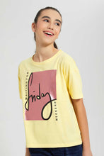 تنزيل الصورة على معرض الصور، Redtag-Yellow-Drop-Shoulder-Foil-Print-Top-Graphic-Prints-Senior-Girls-9 to 14 Years