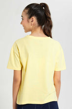 تنزيل الصورة على معرض الصور، Redtag-Yellow-Drop-Shoulder-Foil-Print-Top-Graphic-Prints-Senior-Girls-9 to 14 Years