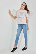تنزيل الصورة على معرض الصور، Redtag-Pink-Drop-Shoulder-Foil-Print-Top-Graphic-Prints-Senior-Girls-9 to 14 Years