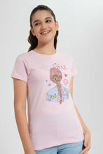 تنزيل الصورة على معرض الصور، Redtag-Pink-Basic-T-Shirt-Graphic-T-Shirts-Senior-Girls-9 to 14 Years