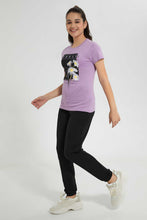 تنزيل الصورة على معرض الصور، Redtag-Purple-Basic-T-Shirt-Graphic-T-Shirts-Senior-Girls-9 to 14 Years