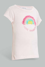 تنزيل الصورة على معرض الصور، Redtag-Pink-Rainbow-Artwork-T-Shirt-Embellished-T-Shirts-Infant-Girls-3 to 24 Months