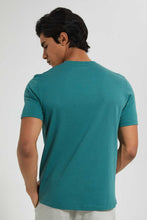 تنزيل الصورة على معرض الصور، Redtag-Teal-Henley-T-Shirt-Plain-Men's-
