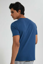 تنزيل الصورة على معرض الصور، Redtag-Blue-Henley-T-Shirt-Plain-Men's-
