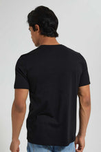 تنزيل الصورة على معرض الصور، Redtag-Black-Henley-T-Shirt-Plain-Men's-