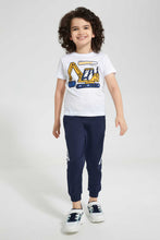تنزيل الصورة على معرض الصور، Redtag-Grey-Rib-Stripe-Interlock-Track-Pant-Joggers-Boys-2 to 8 Years