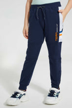 تنزيل الصورة على معرض الصور، Redtag-Navy-Side-Cut-N-Sew-Panel-Track-Pant-Joggers-Boys-2 to 8 Years