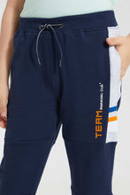 تنزيل الصورة على معرض الصور، Redtag-Navy-Side-Cut-N-Sew-Panel-Track-Pant-Joggers-Boys-2 to 8 Years