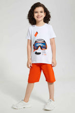Load image into Gallery viewer, Redtag-White-Diving-Lenticular-T-Shirt-And-Short-Set-Sets-Boys-2 to 8 Years