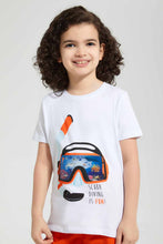 Load image into Gallery viewer, Redtag-White-Diving-Lenticular-T-Shirt-And-Short-Set-Sets-Boys-2 to 8 Years