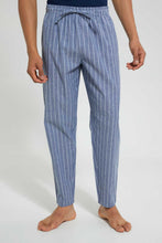 Load image into Gallery viewer, Redtag-Blue-With-White-Stripes-Pyjama-Bottom-Pyjama-Bottoms-Men's-