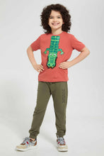 Load image into Gallery viewer, Redtag-Brown-Flap-Hippo-Print-T-Shirt-Graphic-T-Shirts-Boys-2 to 8 Years
