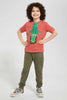 Redtag-Brown-Flap-Hippo-Print-T-Shirt-Graphic-T-Shirts-Boys-2 to 8 Years