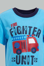 Load image into Gallery viewer, Redtag-Truck-Blue-And-White-Printed-Pj-Set-Short-(4-Pack)-Pyjama-Sets-Infant-Boys-3 to 24 Months