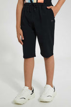 تنزيل الصورة على معرض الصور، Redtag-Black-Pique-Active-Short-Active-Shorts-Senior-Boys-9 to 14 Years