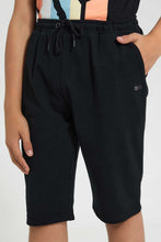 تنزيل الصورة على معرض الصور، Redtag-Black-Pique-Active-Short-Active-Shorts-Senior-Boys-9 to 14 Years