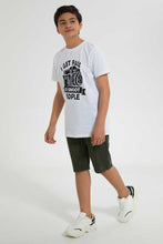 تنزيل الصورة على معرض الصور، Redtag-Olive-Pique-Active-Short-Active-Shorts-Senior-Boys-9 to 14 Years