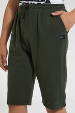 تنزيل الصورة على معرض الصور، Redtag-Olive-Pique-Active-Short-Active-Shorts-Senior-Boys-9 to 14 Years