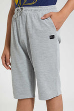 تنزيل الصورة على معرض الصور، Redtag-Grey-Melange-Pique-Active-Short-Active-Shorts-Senior-Boys-9 to 14 Years