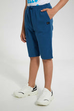 تنزيل الصورة على معرض الصور، Redtag-Indigo-Pique-Active-Short-Active-Shorts-Senior-Boys-9 to 14 Years