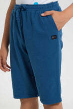 تنزيل الصورة على معرض الصور، Redtag-Indigo-Pique-Active-Short-Active-Shorts-Senior-Boys-9 to 14 Years
