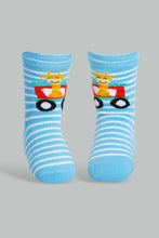 Load image into Gallery viewer, Redtag-Blue-Car-Print-4-Pack-Socks-(Full-Length)-Full-Length-Infant-Boys-3 to 24 Months