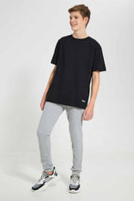 تنزيل الصورة على معرض الصور، Redtag-Grey-Melange-Pique-Active-Pants-Joggers-Senior-Boys-9 to 14 Years