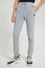 تنزيل الصورة على معرض الصور، Redtag-Grey-Melange-Pique-Active-Pants-Joggers-Senior-Boys-9 to 14 Years