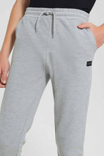 تنزيل الصورة على معرض الصور، Redtag-Grey-Melange-Pique-Active-Pants-Joggers-Senior-Boys-9 to 14 Years