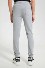 تنزيل الصورة على معرض الصور، Redtag-Grey-Melange-Pique-Active-Pants-Joggers-Senior-Boys-9 to 14 Years