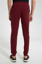 Load image into Gallery viewer, Redtag-Burgundy-Pique-Active-Pants-Joggers-Senior-Boys-9 to 14 Years